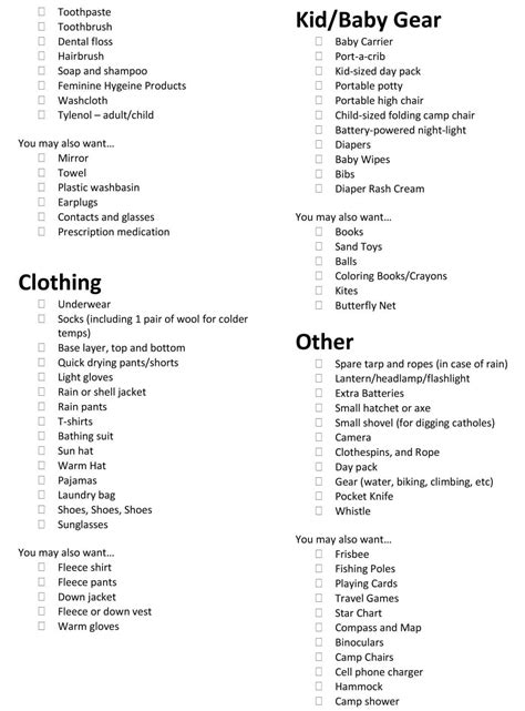 The Ultimate Family Camping Checklist - Free Printable - Bring The Kids