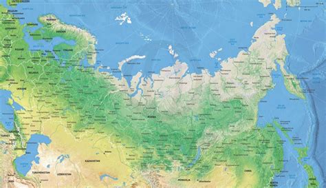 Vector Map Russia political with shaded relief | One Stop Map