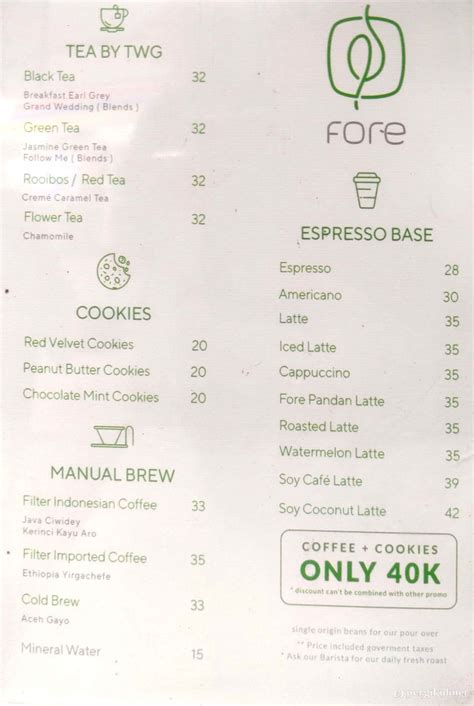 Menu Fore Kopi - Homecare24