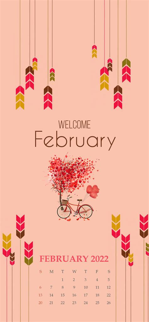 Download Welcome February In Pink Aesthetic Wallpaper | Wallpapers.com