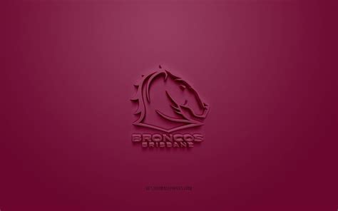 Download wallpapers Brisbane Broncos, creative 3D logo, burgundy ...