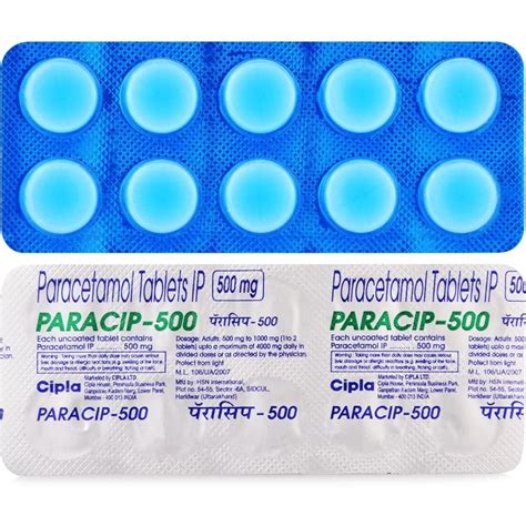 Paracip 500mg Paracetamol Tablets, Cipla, Rs 8 /strip M/S A To Z ...