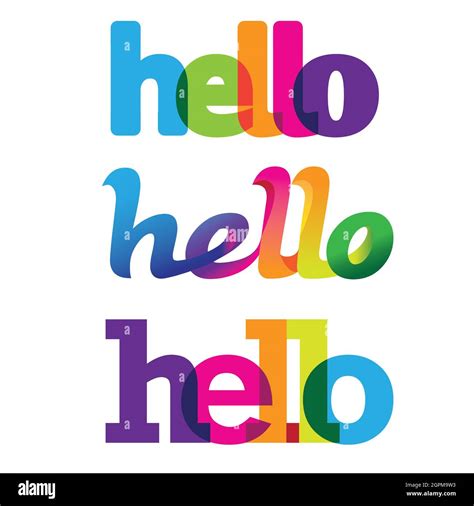 Hello greetings colorful wordmark designs Stock Vector Image & Art - Alamy