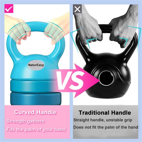 Natureasy Kettlebell Sets Adjustable Weights 5, 8, 9, 12 lbs Exercise ...