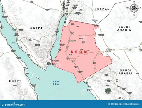 Neom City Tabuk Province Saudi Arabia Administrative Map Royalty-Free ...