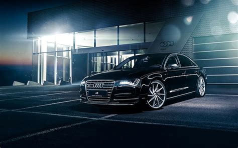 Free download | HD wallpaper: Audi A8 Black, front | Wallpaper Flare