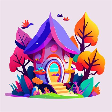 Premium Vector | Simple house in nature background