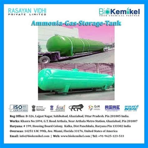 Ammonia Gas Storage Tank Installation Type: Wall Mounted at Best Price ...