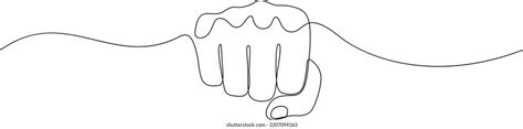 Continuous One Line Drawing Punch Fist Stock Vector (Royalty Free ...