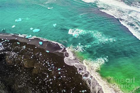 Aerial view of Diamond Beach Iceland # 1 Photograph by Tchaikovsky ...