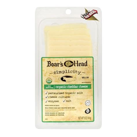 Boar's Head Cheese, Cheddar, Organic (5 oz) - Instacart