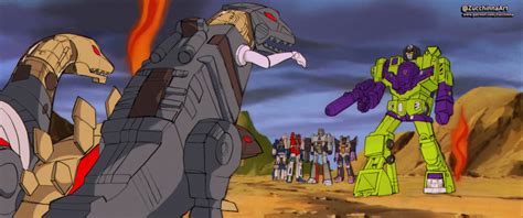 Redraw - G1 Toy Dinobots vs Devastator by Zucchinna on DeviantArt