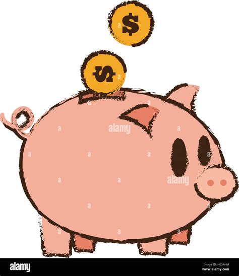 drawing save money piggy coins bank Stock Vector Image & Art - Alamy