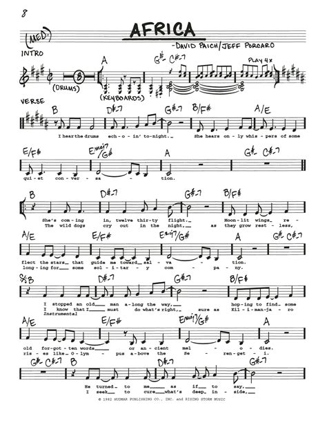 Print Toto Africa sheet music or save as PDF for later use. Includes 2 ...