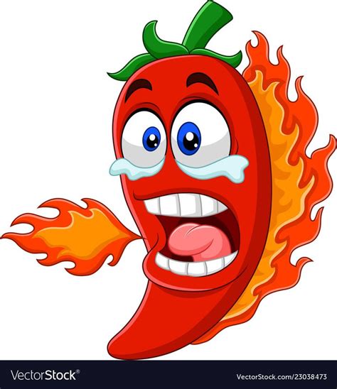 Cartoon chili pepper breathing fire Royalty Free Vector | Monstros ...