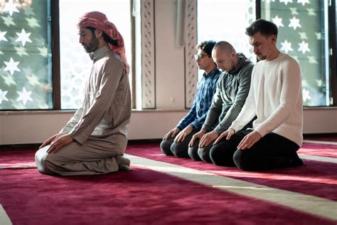 Premium Photo | Muslim praying inside beautiful mosque