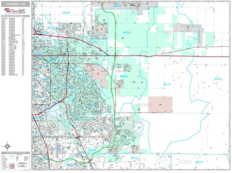 Aurora Colorado Wall Map (Premium Style) by MarketMAPS - MapSales