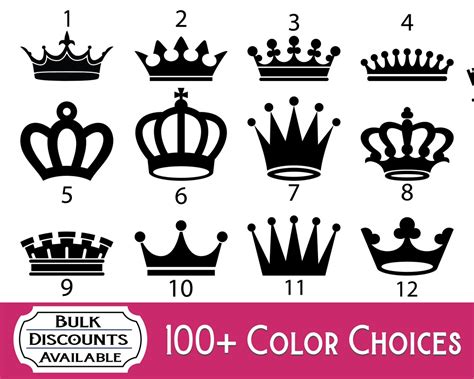 Royal Crown Silhouette Vinyl Decal King & Queen Crown - Etsy