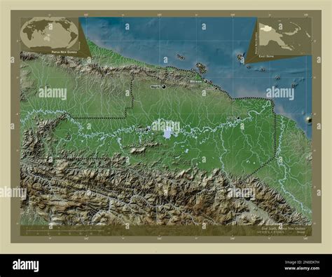 East Sepik, province of Papua New Guinea. Elevation map colored in wiki ...