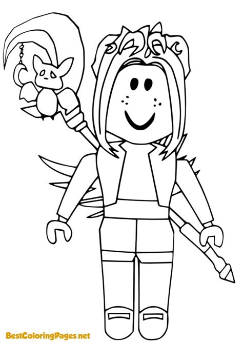 Roblox girl character free printable coloring page - Free printable coloring pages