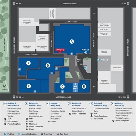 Map of St Vincent's hospital Melbourne - St Vincent's hospital Melbourne map (Australia)