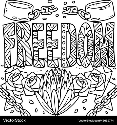 Juneteenth freedom coloring page for kids Vector Image