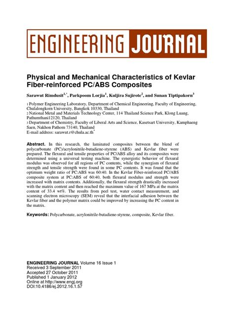 kevlar properties an applications Engineering | Composite Material (26 views)