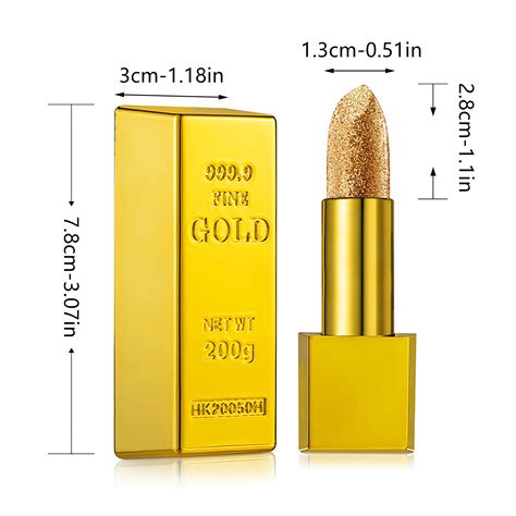TOOPTY Glitter Lipstick Moisturizing Makeup Velvet Matte Gold Lipstick ...