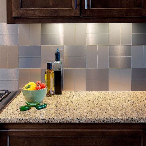 Brushed Stainless Steel Backsplash Sheets