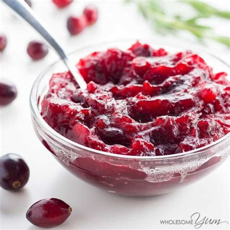 Healthy Low Carb Sugar-Free Cranberry Sauce Recipe - 4 Ingredients | Sugar free cranberry sauce ...