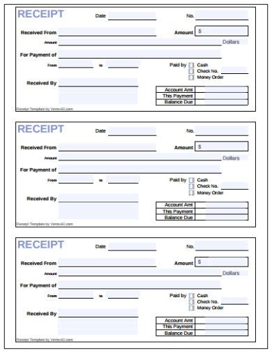 Cash Receipt Templates - Google Docs, Google Sheets, MS Excel, MS Word, Numbers, Editable PDF