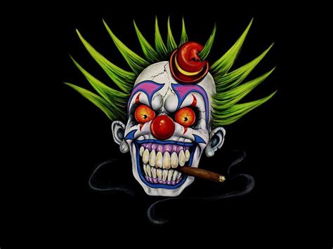 evil clowns | Fairy Tale Girl Smoking Clown Cigar Evil Horror Scary ...