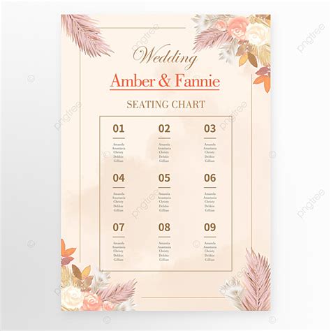 Watercolor Wedding Seating Chart Floral Template Template Download on ...