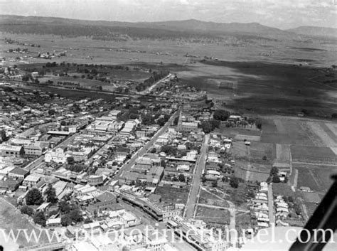 Aerial view of Maitland, NSW, circa 1940s. (4) - Photo Time Tunnel