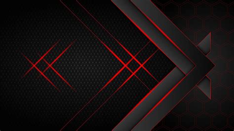 Red Lines Black Hexagon Abstraction Abstract HD desktop wallpaper ...