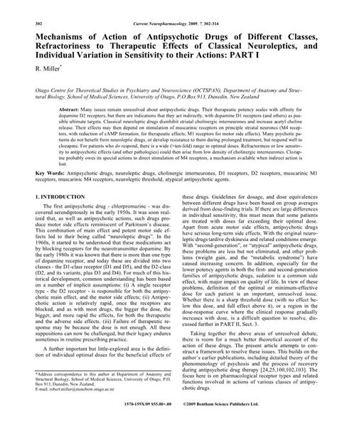 Mechanisms of Action of Antipsychotic Drugs Of - DocsLib
