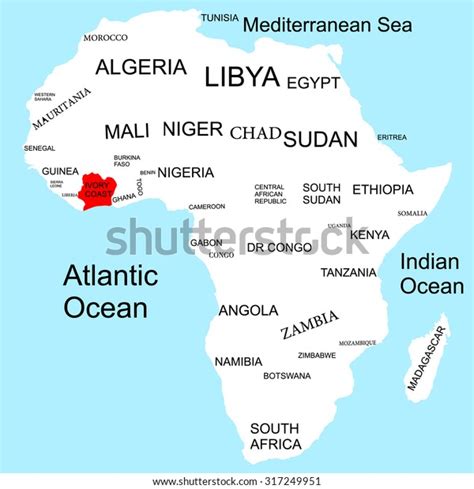 Map Africa Ivory Coast Stock Vector (Royalty Free) 317249951 | Shutterstock