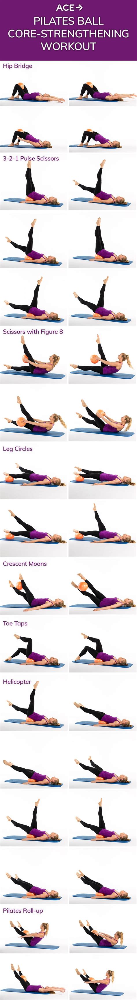 Pilates Ball Core-strengthening Exercises | Pilates training, Yoga ball ...