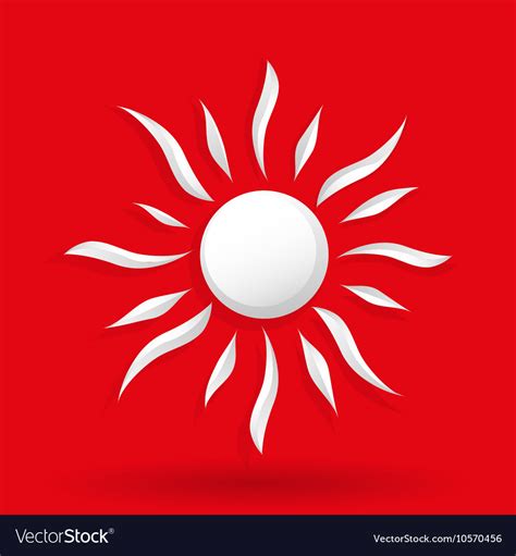 Sun on red background Royalty Free Vector Image