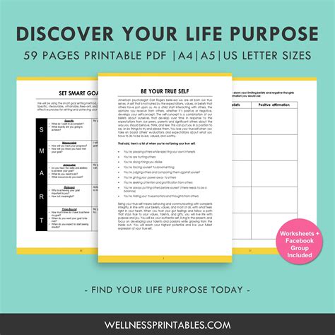 The Life Purpose Workbook: A 5-Step Guide to Find Your Life Purpose - Wellness Printables