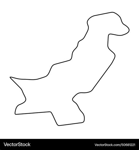 Pakistan simplified outline map Royalty Free Vector Image