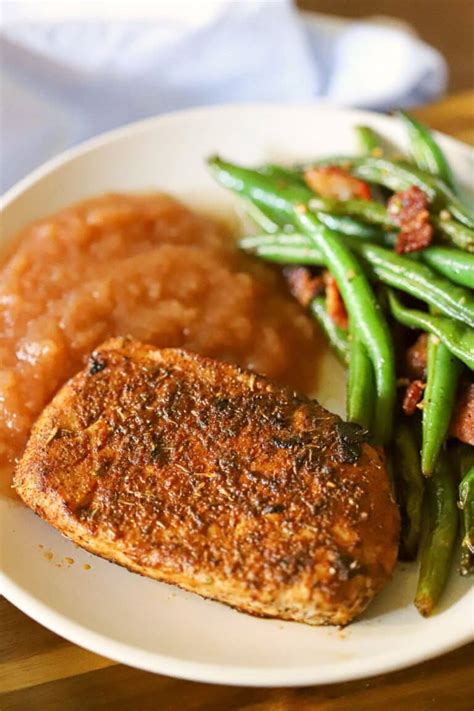 Pork Chops and Applesauce - This Moms Menu