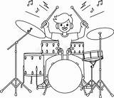 Musician Playing The Drums Outline Coloring Page Labor Day Hand Drawn  sketch template