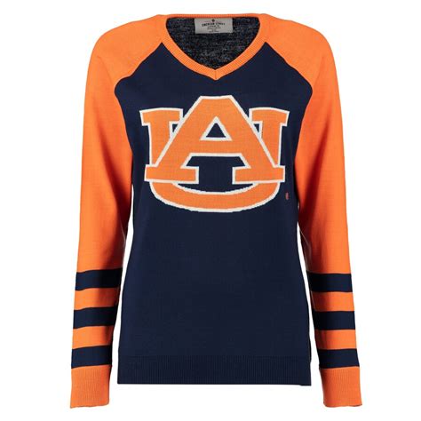 Auburn Tigers Women's Navy Logo V-Neck Sweater