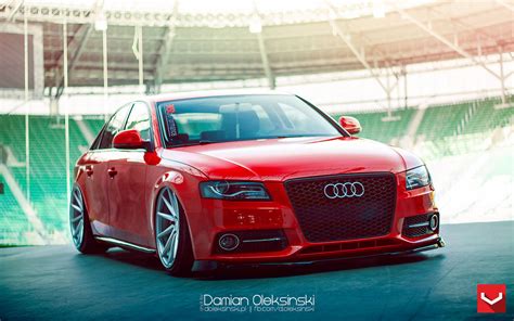 Eye-candy Red Audi A4 on Custom Wheels — CARiD.com Gallery