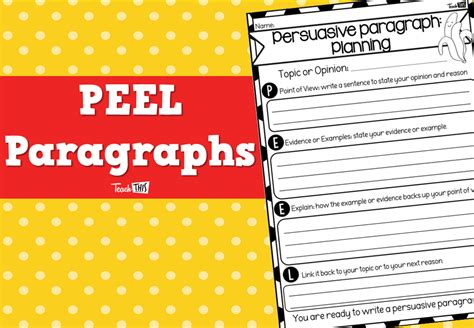 PEEL Paragraph Structure Poster And Worksheets Teach, 59% OFF