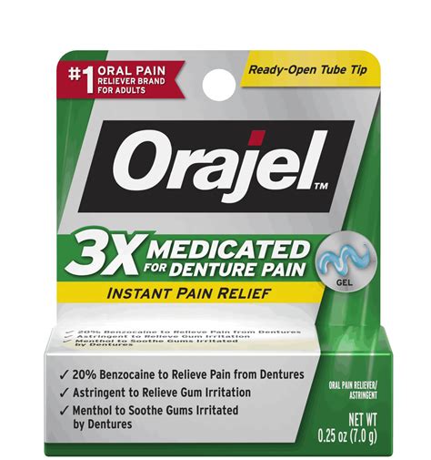 3X Medicated For Denture Pain Gel | Orajel™