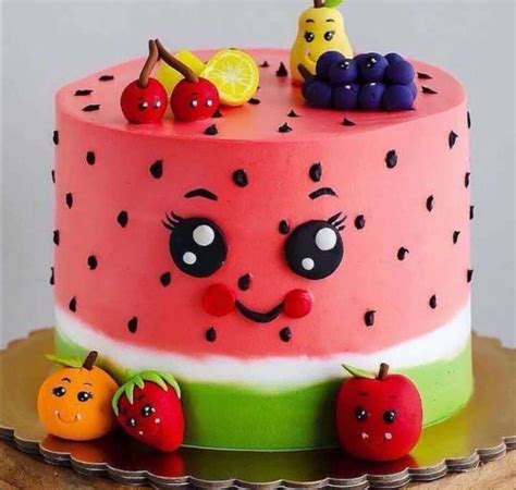 Gâteau | Watermelon cake, Fruit birthday cake, Birthday cake kids