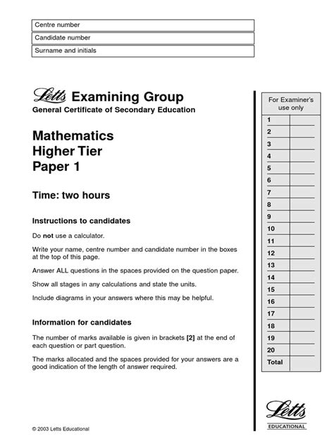 Mock Exam Papers | Circle | Triangle