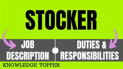 Stocker Job Description | Stocker Duties and Responsibilities - YouTube